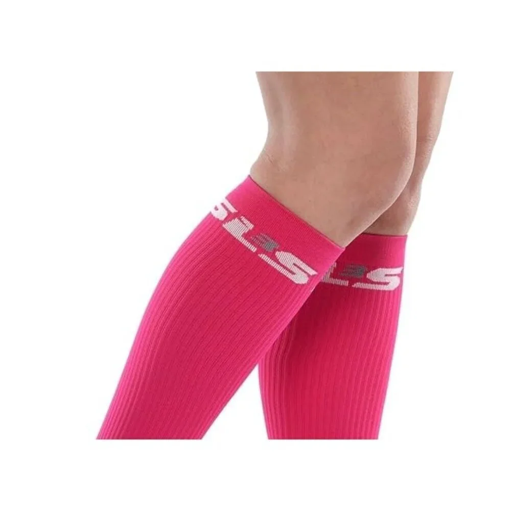 SLS3 Sports Compression Socks Pink- MED Athletic Knee High Graduated Compression